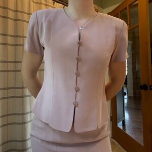 Dana Buchman Petites Blush Pink Blazer & Skirt Set